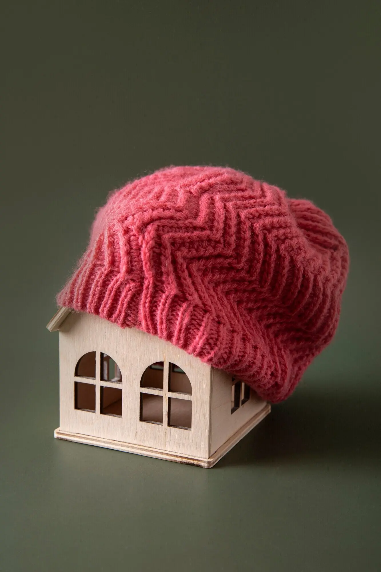 A cozy house concept featuring a wooden toy house